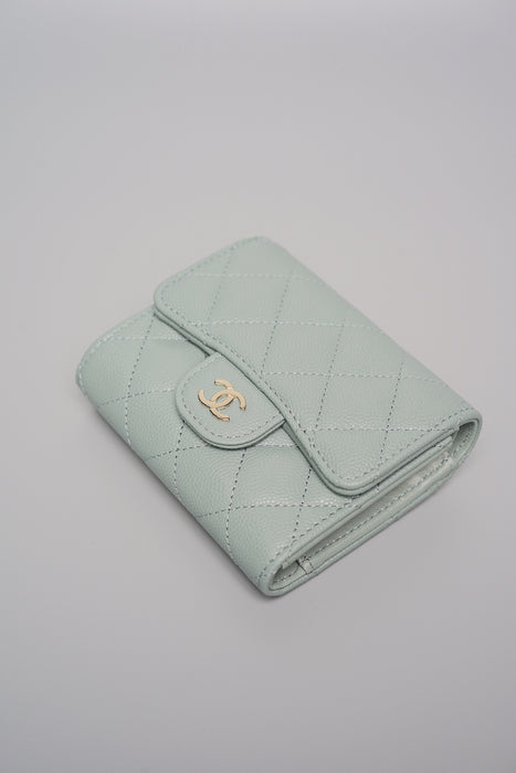 Chanel 23C Classic Flap Wallet in Cloud Blue Caviar (Brand New)