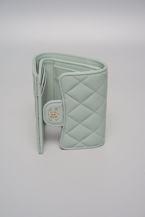 Chanel 23C Classic Flap Wallet in Cloud Blue Caviar (Brand New)