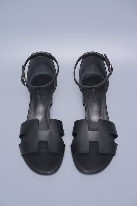 Hermes Encens Sandals in Noir Phw Size 38.5 (Brand New)