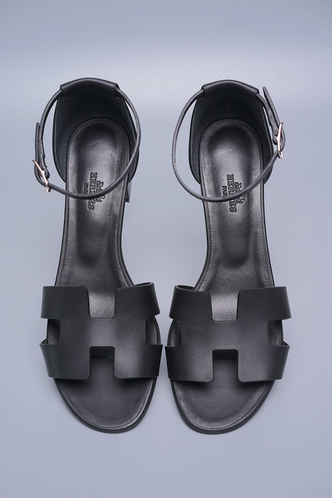 Hermes Encens Sandals in Noir Phw Size 38.5 (Brand New)