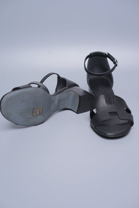 Hermes Encens Sandals in Noir Phw Size 38.5 (Brand New)