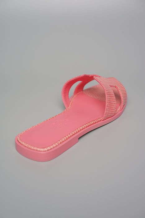 Hermes Pink Lizard Oran Sandals 39 – The Closet