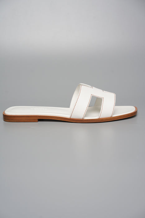 Hermes Oran Sandals in White Size 37.5 (Brand New)