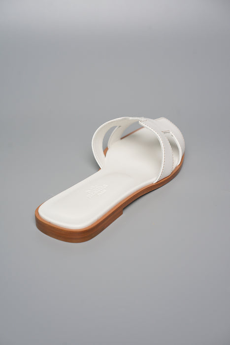 Hermes Oran Sandals in White Size 37.5 (Brand New)