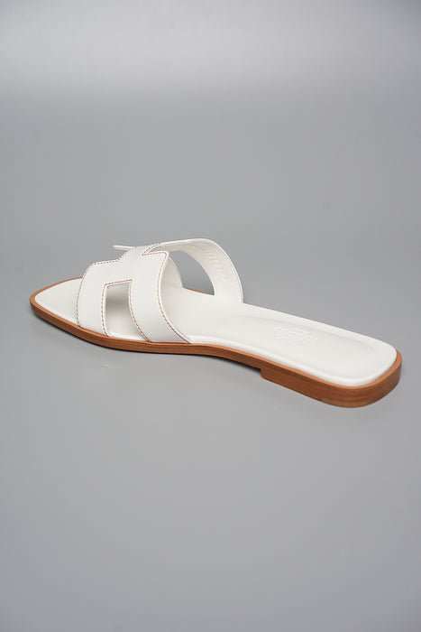 Hermes Oran Sandals in White Size 37.5 (Brand New)