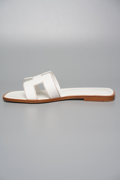 Hermes Oran Sandals in White Size 37.5 (Brand New)