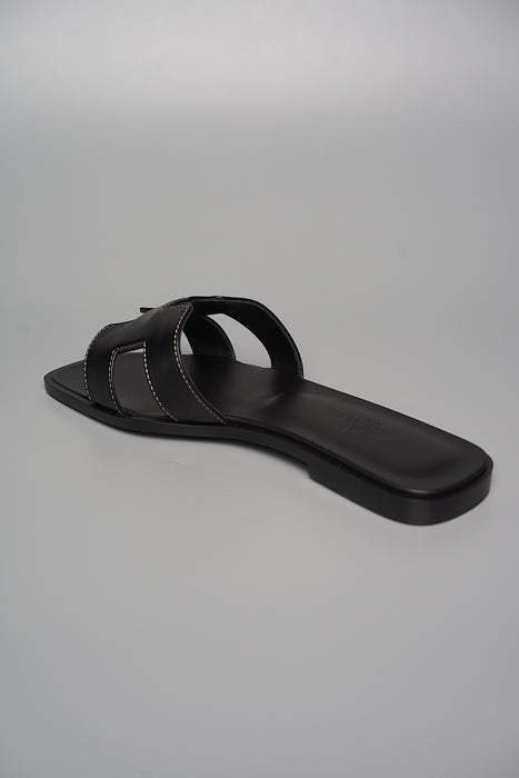 Hermes Oran Sandals in Black Size 37 (Brand New)