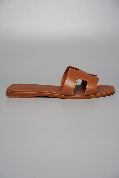 Hermes Oran Sandals in Gold Size 37 (Brand New)