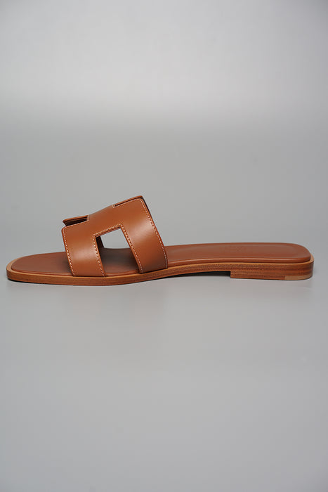 Hermes Oran Sandals in Gold Size 37 (Brand New)