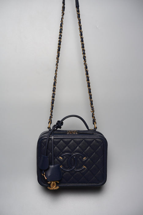 Chanel Filigree Medium Vanity in Dark Navy Caviar