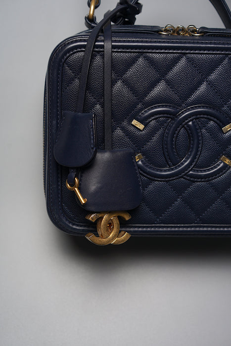 Chanel Filigree Medium Vanity in Dark Navy Caviar