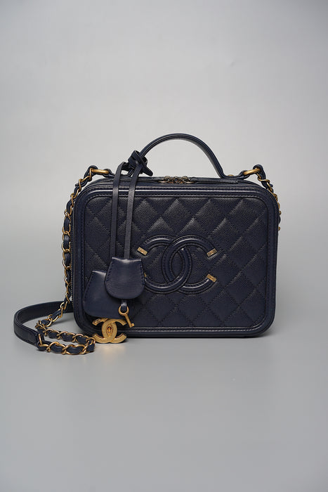 Chanel Filigree Medium Vanity in Dark Navy Caviar