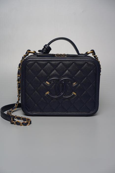 Chanel Filigree Medium Vanity in Dark Navy Caviar