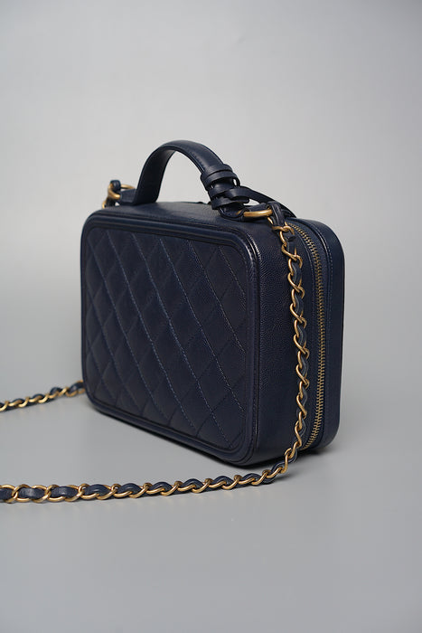 Chanel Filigree Medium Vanity in Dark Navy Caviar