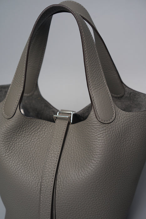 Hermes Picotin 18 Gris Meyer in Phw (Brand New)