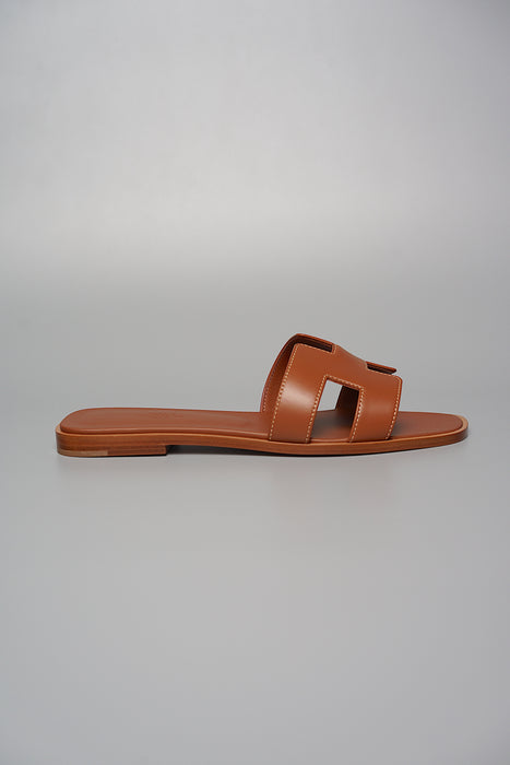 Hermes Oran Sandals in Gold Size 38 (Brand New)