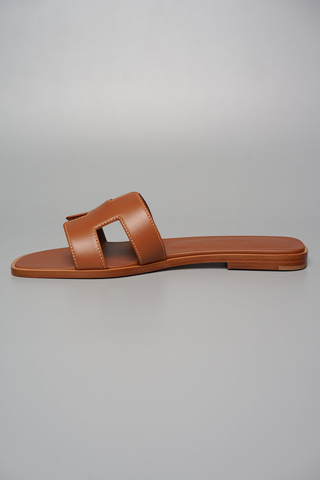 Hermes Oran Sandals in Gold Size 38 (Brand New)