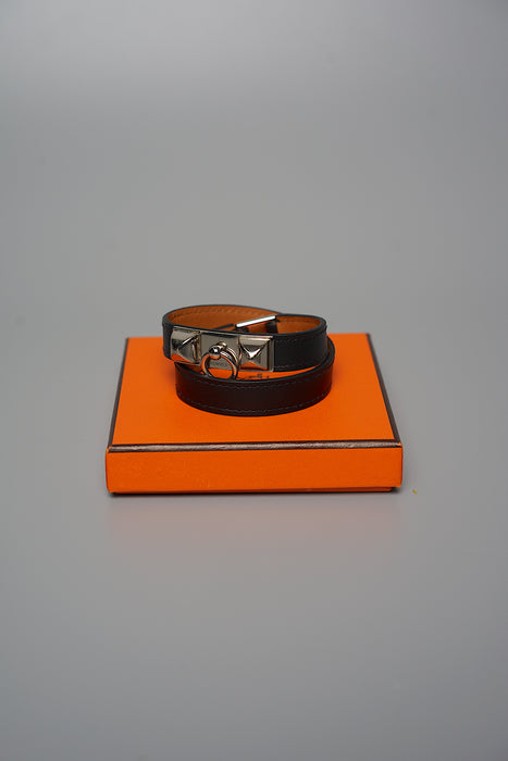 Hermes Rivale Bracelet in Black Phw Size XS