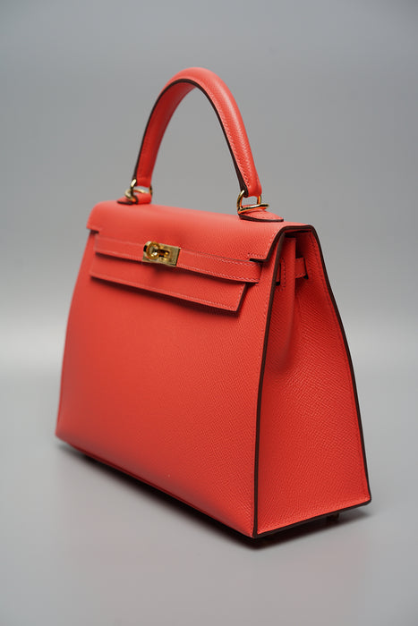 HERMES * 2005 KELLY 25 SELLIER Orange Porosus 28116