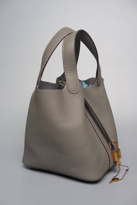 Hermes Picotin 18 in Gris Meyer Ghw (Brand New)