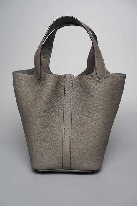 Hermes Picotin 18 in Gris Meyer Ghw (Brand New)