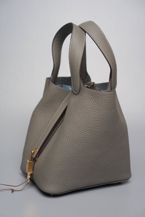 Hermes Picotin 18 in Gris Meyer Ghw (Brand New)