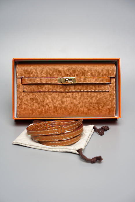 Hermes Kelly To Go in Gold Ghw (Brand New)