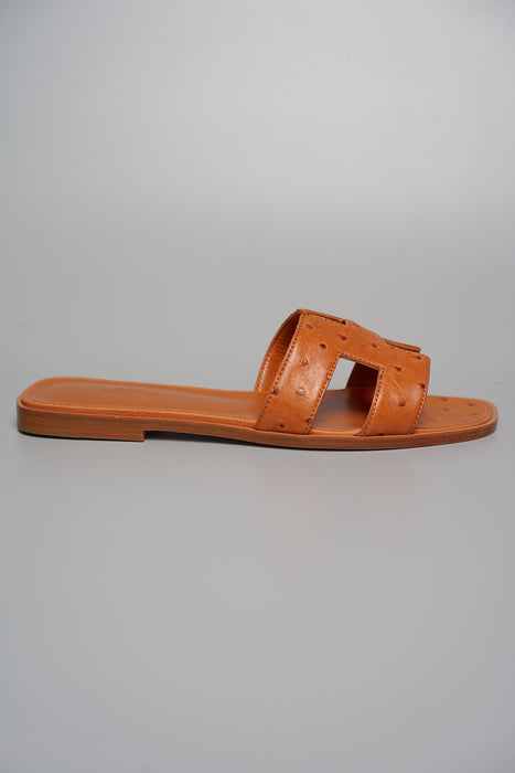 Oran leather sandal Hermès Grey size 38 EU in Leather - 19617217