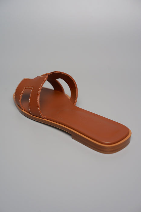 Hermes Oran Sandals in Gold Size 37 (Brand New)