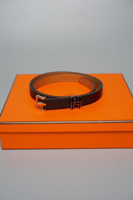 Hermes Pop H Belt Noir Phw Size 75 (Brand New)