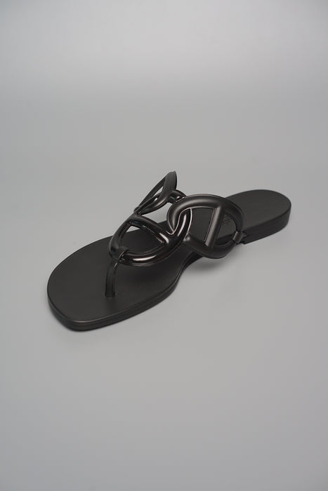 Hermes Egerie Sandals in Noir Size 38 (Brand New)