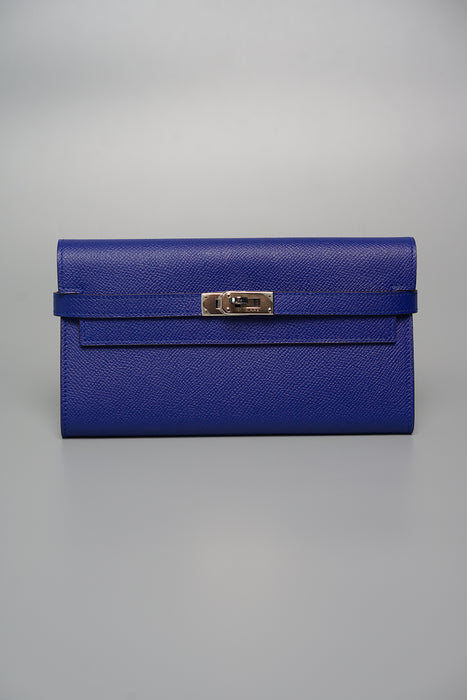 Hermes Kelly Wallet in Bleu Electric Phw (Brand New)