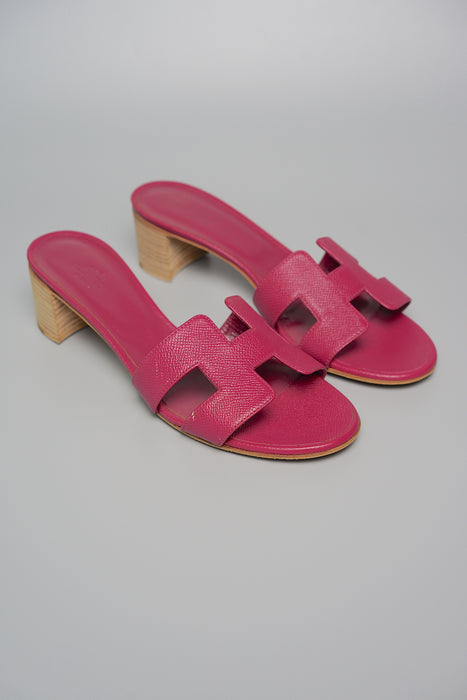 Hermes Oasis Sandals in Rose Pourpre, Size 39