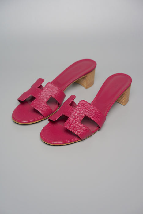 Hermes Oasis Sandals in Rose Pourpre, Size 39