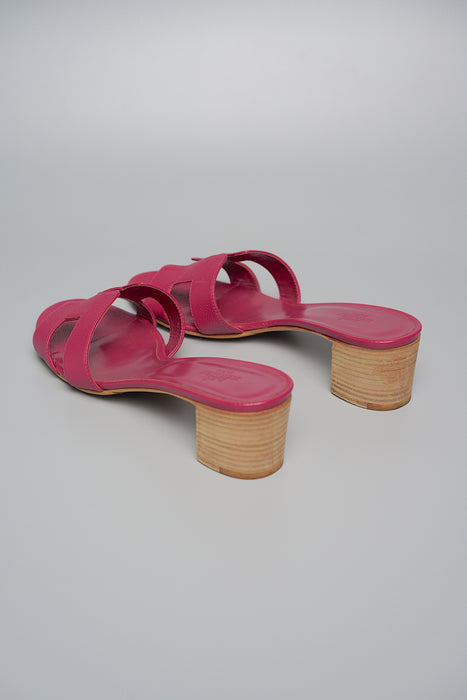 Hermes Oasis Sandals in Rose Pourpre, Size 39