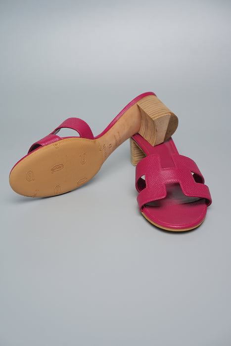 Hermes Oasis Sandals in Rose Pourpre, Size 39