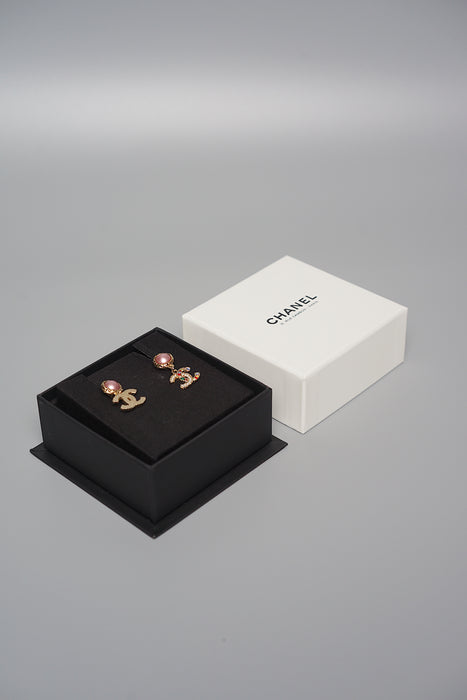 Chanel Rhinestone Pearl Earrings (Brand New)