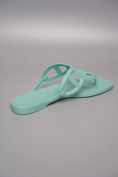 Hermes Egerie Sandals in Vert Embru Size 39 (Brand New)