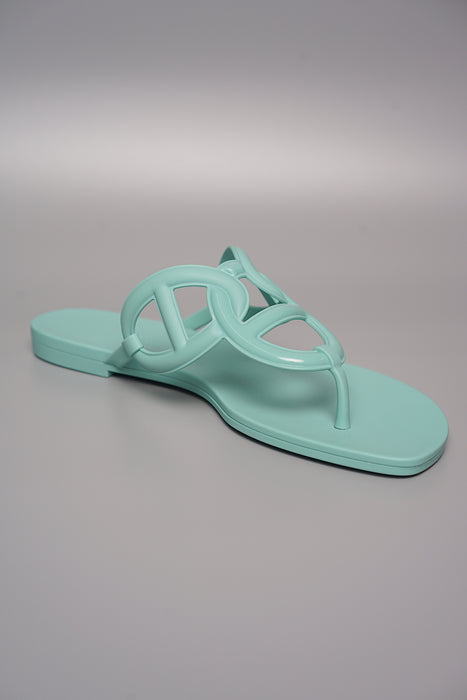 Hermes Egerie Sandals in Vert Embru Size 39 (Brand New)