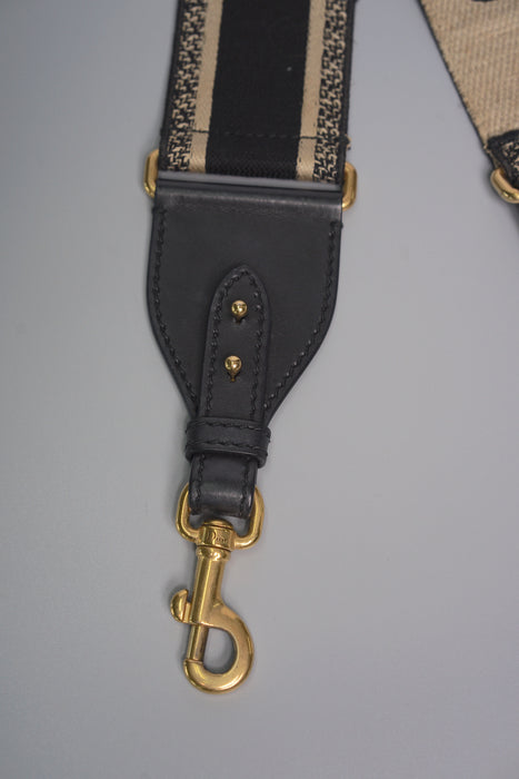 Dior Shoulder Strap in Black embroidery