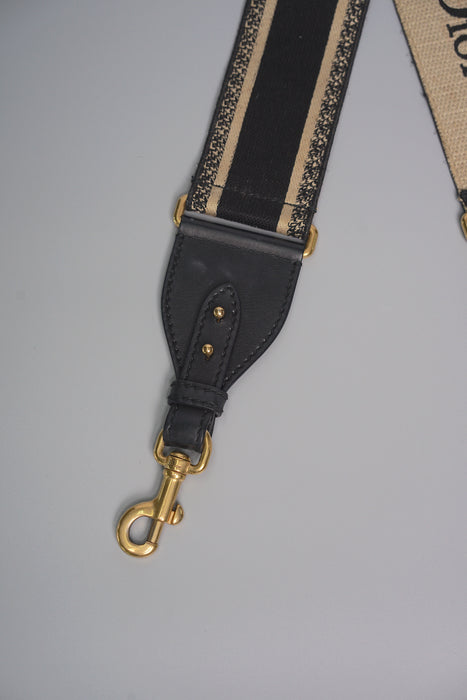 Dior Shoulder Strap in Black embroidery