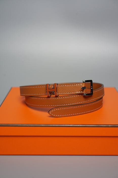 Hermes Pop H Belt in Gold Phw