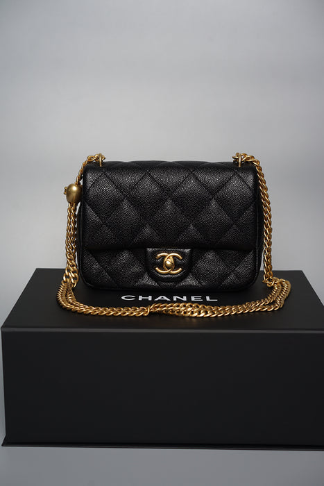 Chanel 23P Mini Flap in Black Caviar Ghw (Brand New)