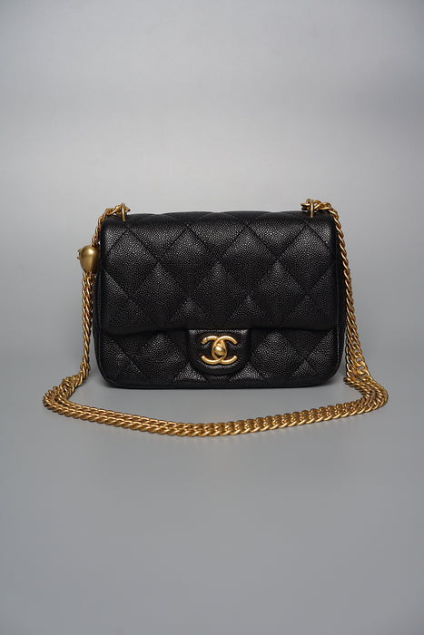 Chanel 23P Mini Flap in Black Caviar Ghw (Brand New)