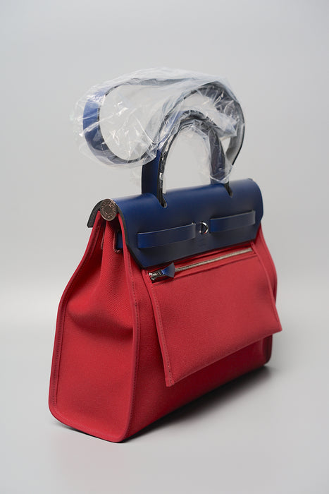 Hermes Herbag 31 Rouge Grenat/Bleu Saphir (Brand New)