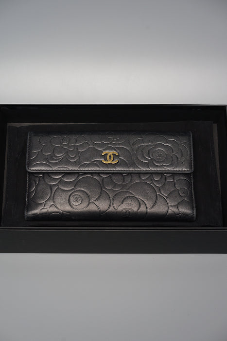 Chanel Camellia Long Flap Wallet