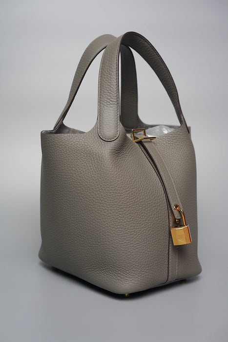 Hermes Picotin 18 in Gris Meyer Ghw (Brand New)