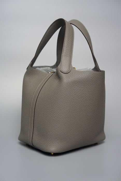 Hermes Picotin 18 in Gris Meyer Ghw (Brand New)