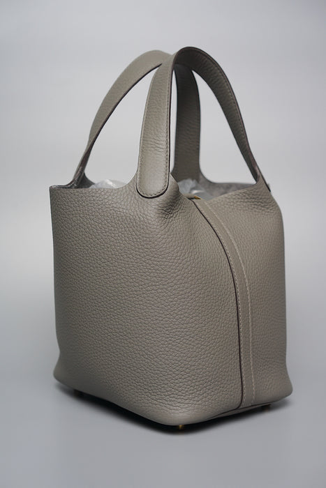 Hermes Picotin 18 in Gris Meyer Ghw (Brand New)