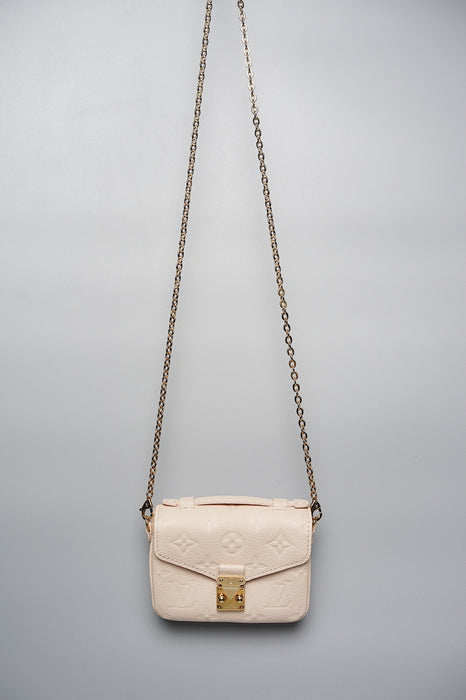 Louis Vuitton Micro Pochette Metis Empreinte Leather Beige Clair